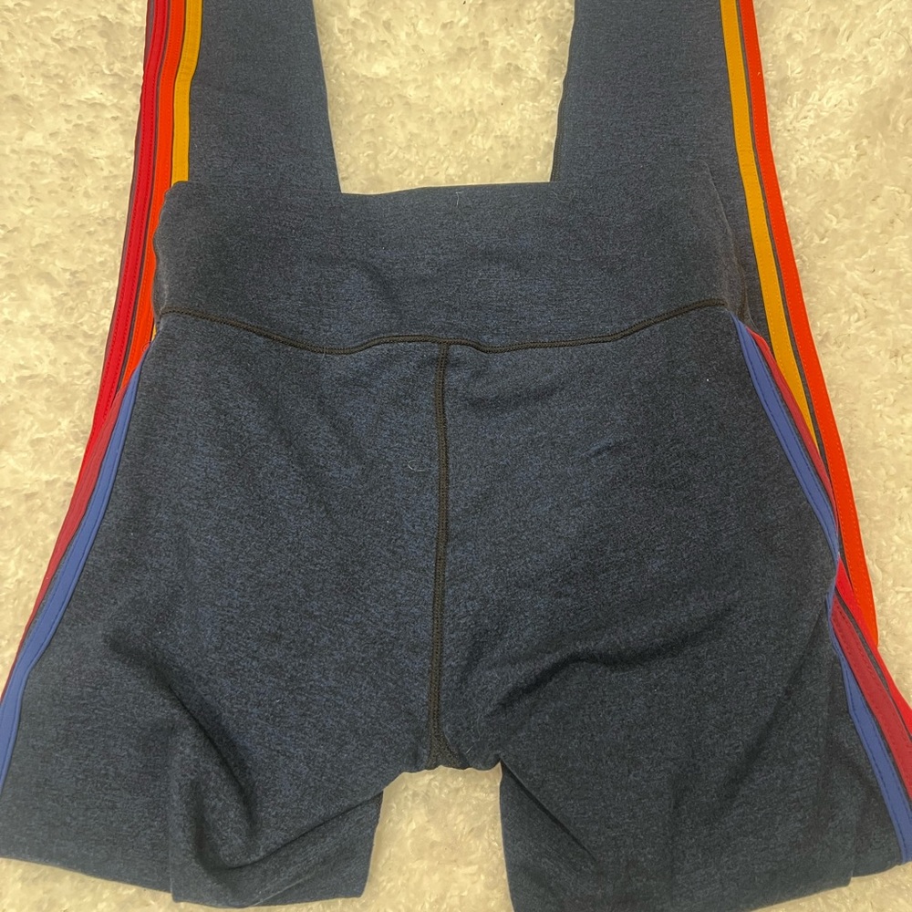 Rainbow stripe aviator nation leggings